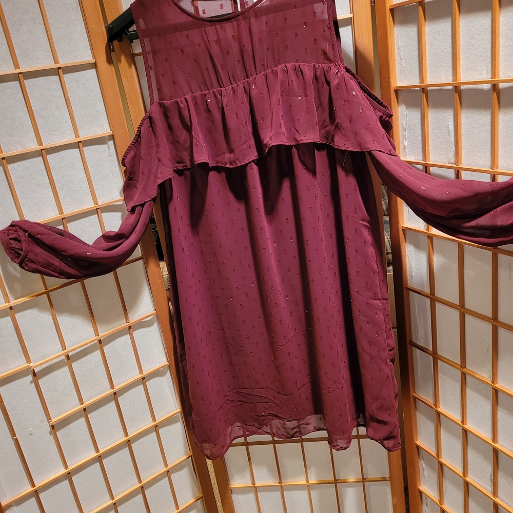 Old Navy Burgundy Long Sleeve Dress